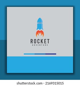 logo design template, with rocket icon, suitable for logo design for kids, adults, and your business