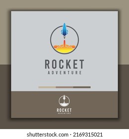 logo design template, with rocket icon, suitable for logo design for kids, adults, and your business