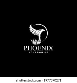 Logo design template in the shape of a phoenix as a corporate symbol