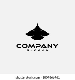 Logo design template, with simple abstract ornamental icon in black