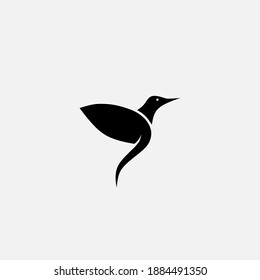Logo design template, with a simple bird icon shape