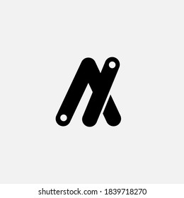 Logo design template, with simple icon letter A and I logo