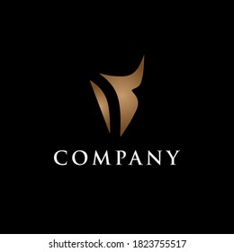 logo design template, with simple markhor head icon