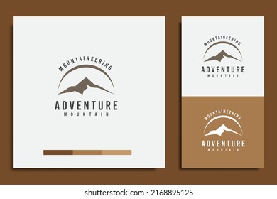 logo design template, with simple mountain adventure icon