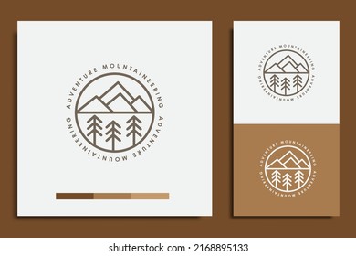 logo design template, with simple mountain adventure icon