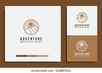 logo design template, with simple mountain adventure icon