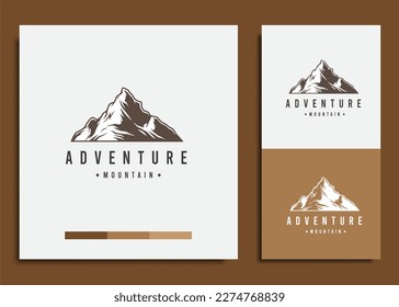 logo design template, with simple mountain adventure