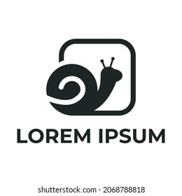 Logo design template with a snail icon. Logo isolated of flat style design