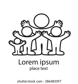 plantilla de diseño de logotipo para signo social - un símbolo de relación, cuidado, amor y familia