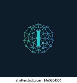 I Logo Design Template. technology logo. digital logo - Vector - Vector