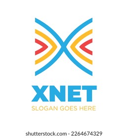 Logo design template with technology and internet theme