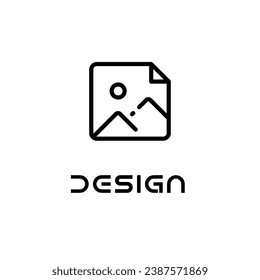 logo design template There are mountain and sea icons in square frames.