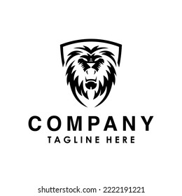 Logo design template. Tiger logo with shield.