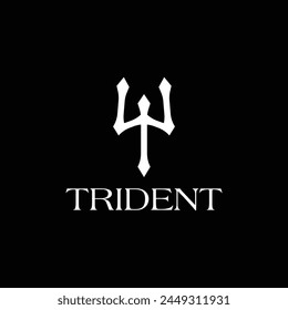 Logo design template of a timeless minimalist trident icon.