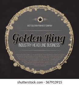 Logo design template. Trade Sign with golden ring. Business Label. Vector illustration.