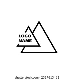 Logo design template. With triangle color black and white