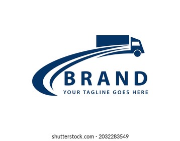 Logo design template, with truck car icon for freight forwarding business