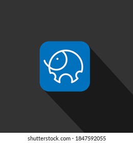 logo design template, with a unique blue and white elephant icon