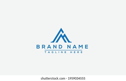 AM Logo Design Template Vector Graphic Branding Element.