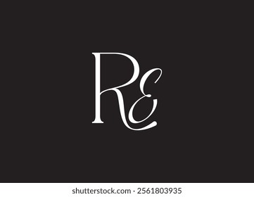 RE logo Design Template Vector Graphic Branding Element.
