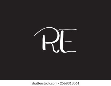 RE Logo Design Template Vector Graphic Branding Element.
