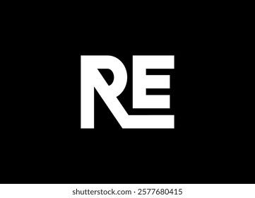 RE Logo Design Template Vector Graphic Branding Element.
