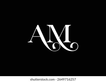 AM logo Design Template Vector Graphic Branding Element.