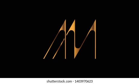 AM logo design template vector illustration