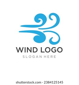 Logo design template wave element creative wind or air.Logo for business, web, air conditioner.