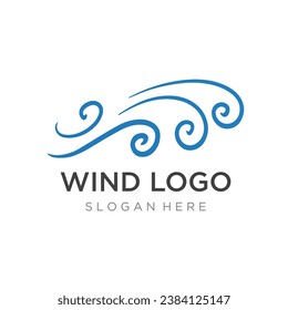 Logo design template wave element creative wind or air.Logo for business, web, air conditioner.