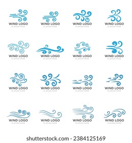 Logo design template wave element creative wind or air.Logo for business, web, air conditioner.