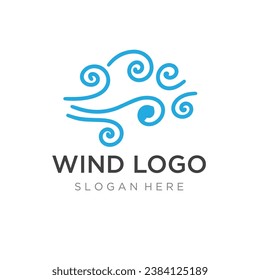 Logo Design-Vorlage Wellenelement kreativen Wind oder Luft.Logo für Business, Web, Klimaanlage.