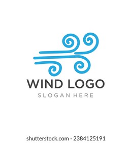 Logo design template wave element creative wind or air.Logo for business, web, air conditioner.