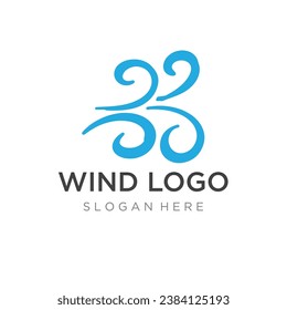 Logo design template wave element creative wind or air.Logo for business, web, air conditioner.