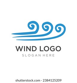 Logo design template wave element creative wind or air.Logo for business, web, air conditioner.