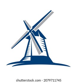 Logo design template with Windmill House element