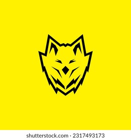 Logo design template, with wolf head icon