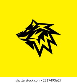 Logo design template, with wolf head icon