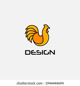 Logo design template, with a yellow chicken icon