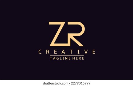 Logo Design Template. ZR Monogram Logo, Creative And Modern Logo Combined Letters Z and R. Flat Logo Design.