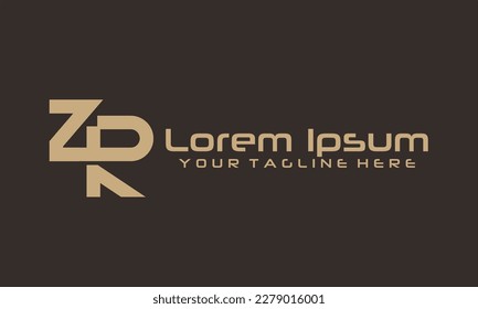 Logo Design Template. ZR Monogram Logo, Creative And Modern Logo Combined Letters Z and R. Flat Logo Design.