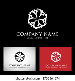 Logo-Design-Vorlagen mit abstrakten Blumensymbolen, luxuriösen abstrakten Blumen, Kreisblumen