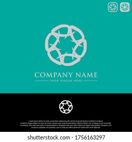 Logo design templates, with abstract luxury flower icons