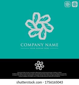 Logo design templates, with abstract luxury flower icons