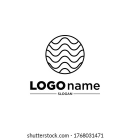 Plantillas de diseño de logotipos, con un icono de línea circular