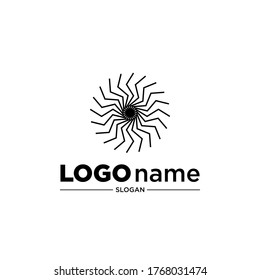Logo design templates, with a circular line art icon
