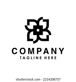 logo design templates. Monogram the square into a flower shape.