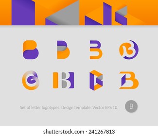 Logo design templates. Stylized letter B.