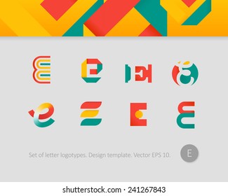 Logo design templates. Stylized letter E.