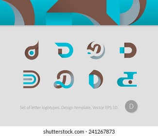 Logo design templates. Stylized letter D.